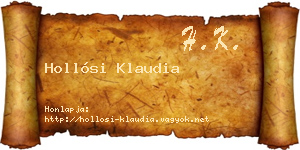 Hollósi Klaudia névjegykártya
